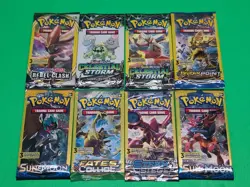 New Pokemon TCG Sun & Moon And XY 3 Card Booster Packs Assorted Lot X8 Sealed - Image 2