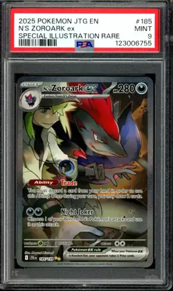 PSA 9 N's Zoroark ex 185/159 Special Illustration Rare Journey Together Pokemon - Image 1