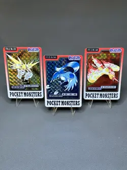Bandai Carddass Legendary Birds Trio Set #144/145/146 Pokemon Cards Vintage - Image 1