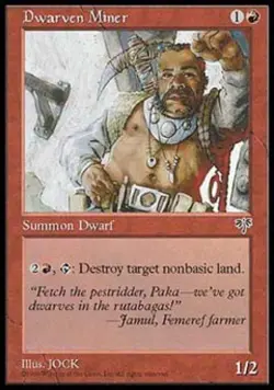 Dwarven Miner - Medium Play MTG Mirage - Image 1