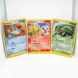 2003 JUMBO GROVYLE COMBUSKEN MARSHTOMP POKEMON BLACK STAR PROMO WINNER SET - Image 1