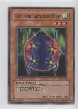 4-Starred Ladybug of Doom 1st Ed. YuGiOh Pharaoh's Servant #PSV-088 2002 - Image 1