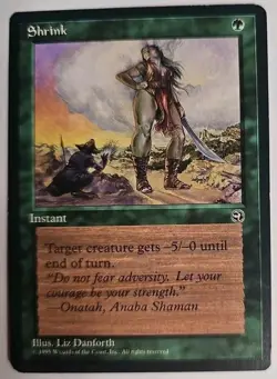 MTG Magic The Gathering Card Shrink Instant Green Homelands 1995 - Image 1
