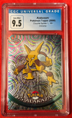 TOPPS CHROME POKEMON #65 ALAKAZAM 2000 TV CGC 9.5 Blue label - Image 1