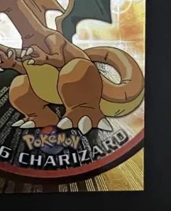 🔥Topps Pokemon #06 Charizard Holo Foil TV Animation Series 1 Black Logo NM - Image 4