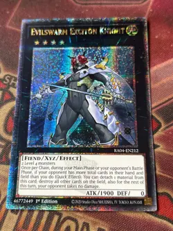 Yugioh Evilswarm Exciton Knight RA04-EN212 | Quarter Century Secret Rare NM - Image 1