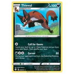 Thievul Reverse Holo Rare 048/072 Pokemon Card Shining Fates NM Mint 48/72 - Image 1