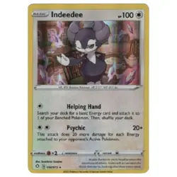 Indeedee Holo Rare 056/072 Pokemon Card Shining Fates MP 56/72 - Image 1