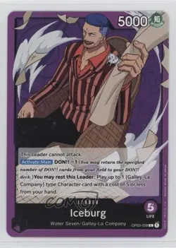 2023 One Piece Card Game: Pillars of Strength OP03 L Iceburg #OP03-058 - Image 1