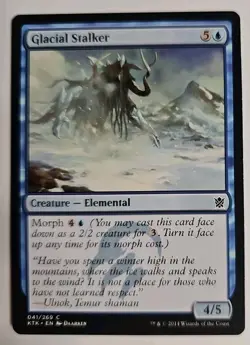 MTG Magic The Gathering Card Glacial Stalker Creature Elemental Blue KTK 2014 - Image 1