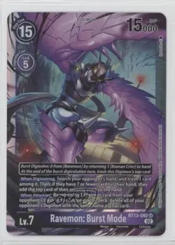 2023 Digimon Card Game - Versus Royal Knights (BT13) SR Ravemon: Burst Mode - Image 1
