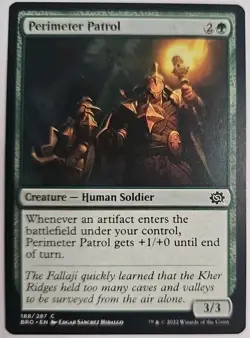 MTG Magic The Gathering Card Perimeter Patrol Creature Human Soldier Green BRO - Image 1