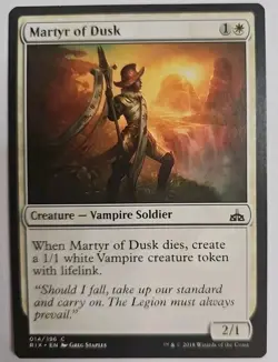 MTG Magic The Gathering Card Martyr of Dusk Creature Vampire Soldier White RIX - Image 1
