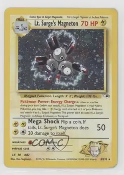 Lt Surge's Magneton Holo Pokemon Gym Heroes #8 2000 - Image 1