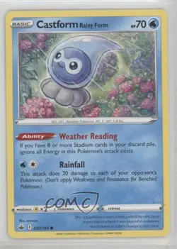 Castform Rainy Form Pokemon Sword & Shield Chilling Reign #033 - Image 1
