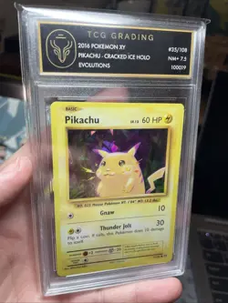 Pikachu 35/108 Cracked Ice Holo Evolutions Promo Pokemon Card NM, TCG 7.5! Rare - Image 1