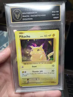 Pikachu 35/108 Cracked Ice Holo Evolutions Promo Pokemon Card NM, TCG 7.5! Rare - Image 2