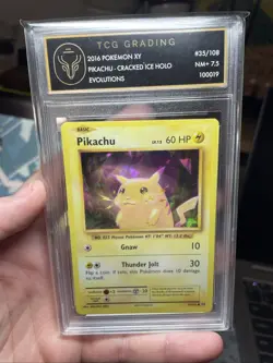 Pikachu 35/108 Cracked Ice Holo Evolutions Promo Pokemon Card NM, TCG 7.5! Rare - Image 3