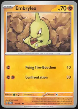 Carte Pokemon Embrylex 105/197 Flammes Obsidiennes Francais - Image 1