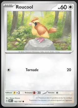 Carte Pokemon Roucool 162/197 Flammes Obsidiennes Francais - Image 1