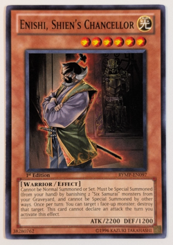 Yugioh TCG -1x Enshi Shien's Chancellor - RYMP-EN097 - NM/LP - 1st Edition 2012 - Image 1