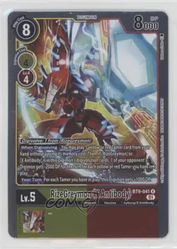 2021 Digimon Card Game - X Record Rare RizeGreymon (X Antibody) #BT9-041 - Image 1