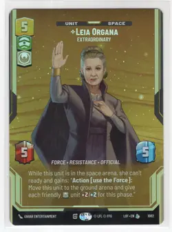 Star Wars Unlimited LotF Prestige Foil Card LOF1082 Leia Organa - Image 1
