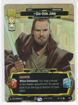 Star Wars Unlimited LotF Prestige Foil Card LOF1097 Qui-Gon Jinn - Image 1