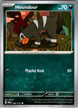 Houndour 062/131 Common SV: Prismatic Evolutions Near Mint Pokemon Card - Image 1