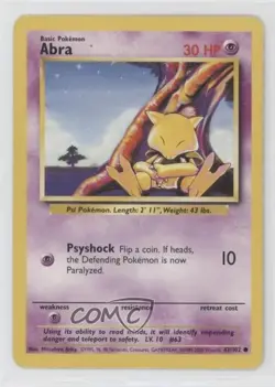 Abra 1999-2000 Printing Pokemon Base Set #43 1999 - Image 1