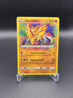 Zamazenta 102/185 Vivid Voltage Amazing Rare Holo Pokemon TCG Card NM - Image 1