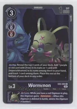 2022 Digimon Card Game - Draconic Roar (EX3) Wormmon #EX3-055 - Image 1