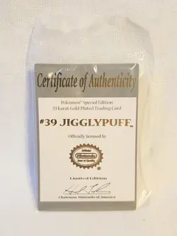 Vntg Pokemon 23k Gold-Plated Trading Card 1999 Burger King Jigglypuff -MINT CARD - Image 4