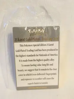 Vntg Pokemon 23k Gold-Plated Trading Card 1999 Burger King Jigglypuff -MINT CARD - Image 5