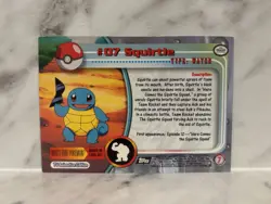 Pokemon Card Squirtle #07 TOPPS Series 1 2nd Print Black Logo Non-Holo LP - Image 2