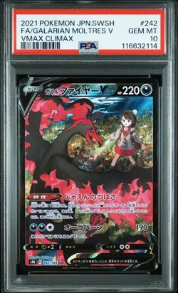 PSA 10 Galarian Moltres V CSR 242/184 S8b VMAX Climax 2021 Pokemon Card Japanese - Image 1