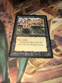 MTG Arabian Nights Black 1/1 First Strike Devil Creature Card Vintage Rare - Image 1