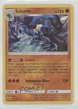 Lucario Holo Pokemon Sun & Moon Burning Shadows #71 - Image 1