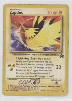 Zapdos Pokemon WOTC Black Star #23 1999 - Image 1
