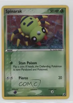 Spinarak Reverse Foil Pokemon EX Unseen Forces #75 2005 - Image 1