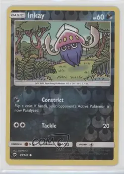 Inkay Reverse Foil Pokemon Sun & Moon Burning Shadows #89 - Image 1