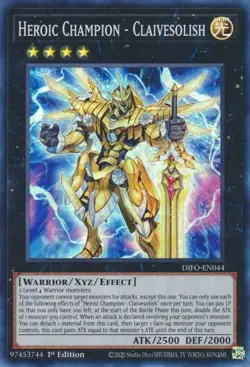 DIFO-EN044 Heroic Champion - Claivesolish Super Rare 1st Edition NM YuGiOh Card - Image 1