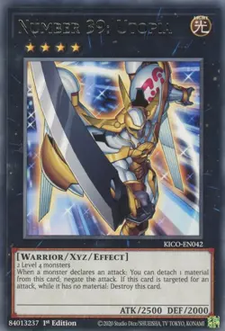 KICO-EN042 Number 39: Utopia Rare Near Mint 1st Edition YuGiOh Card TCG - Image 1