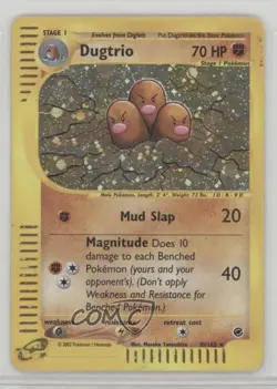 Dugtrio Holo Pokemon e-Card Series Expedition #10 2002 - Image 1