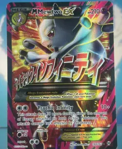 Mega M Mewtwo EX Full Art Holo 160/162 XY Breakthrough Pokemon Card - Image 1
