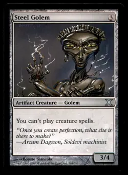 MTG Steel Golem LP Light Play Tenth Edition [1771] - Image 1