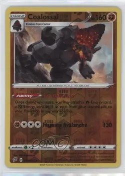 Coalossal Reverse Foil Pokemon Sword & Shield Rebel Clash #107 - Image 1
