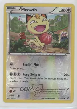 Meowth Reverse Foil Pokemon XY Roaring Skies #67 - Image 1