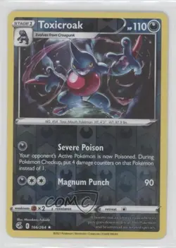 Toxicroak Reverse Foil Pokemon Sword & Shield Fusion Strike #166 - Image 1