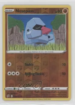 Nosepass Reverse Foil Pokemon Sword & Shield Rebel Clash #096 - Image 1